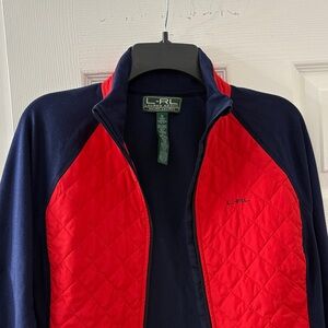 Lauren Ralph Lauren Quilted Red and Navy Jacket.